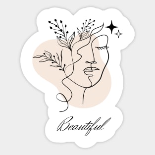 Beautiful minimalist girl Sticker